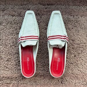 Kenneth Cole White and Red Loafers